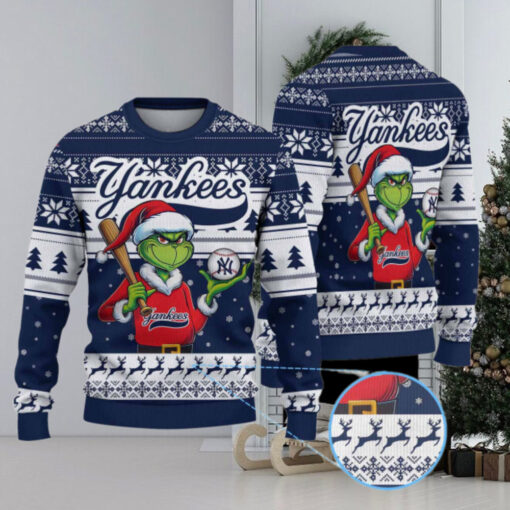 New York Yankees Funny Grinch Christmas Sweater