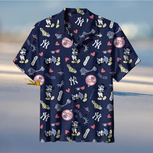 New York Yankees MLB 5 Hawaiian Graphic Print Short Sleeve Hawaiian Shirt