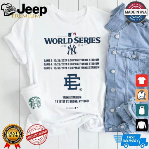 New York Yankees MLB World Series 2024 Game 4 10 29 Game 5 10 30 At Yankee Stadium t shirt