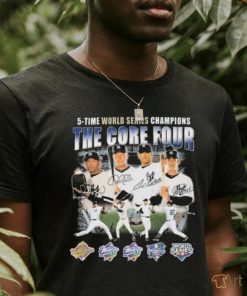 New York Yankees The Core Four 5 Time World Series Champions Signatures Shirt