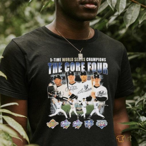 New York Yankees The Core Four 5 Time World Series Champions Signatures Shirt