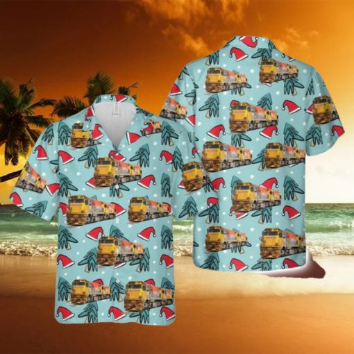 New Zealand Kiwirail Emd G22 # 7008 Locomotive Christmas Button Down Hawaiian Shirt Trend Summer