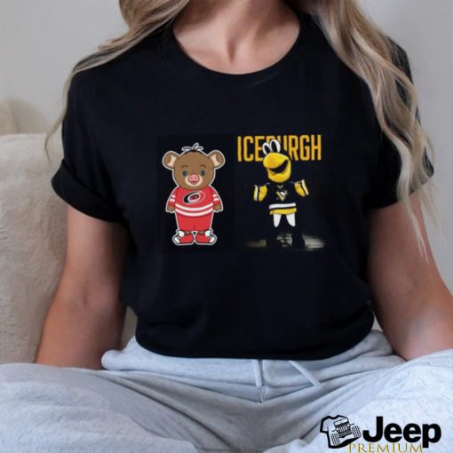 News Pittsburgh Penguins VS Carolina Hurricanes NHL 2024 mascot cartoon hockey shirt