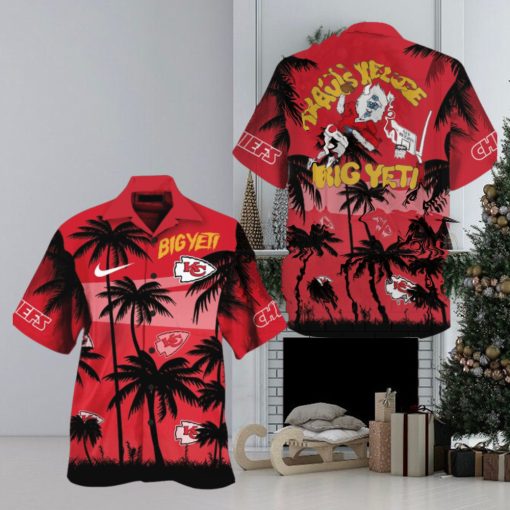 Nfl Kansas City Chiefs Hawaiian Shirt And Shorts Travis Kelce Big Yeti Aloha Summer Beach Shirt Football Gift Nike Super Bowl Kc Chiefs Button Up Shirts