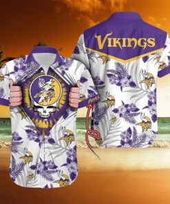 Nfl Minnesota Vikings Grateful Dead Gift For Fan Personalized 3D Hawaii Shirt Aloha Shirt For Men Women