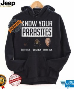 Nice Know your parasites shirt deer tick dog tick luna tick