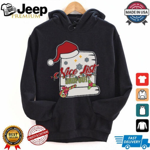 Nice List Dropout Retro Funny Naughty List Christmas Crewneck shirt