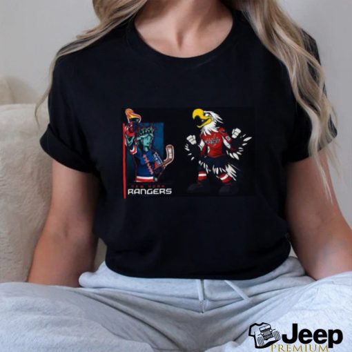 Nice New York Rangers VS Washington Capitals NHL 2024 mascot cartoon hockey shirt