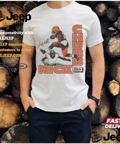 Nick Chubb Cleveland Browns football player leap signature shirt