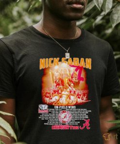 Nick Saban Alabama Crimson Tide 200 on field wins signature shirt