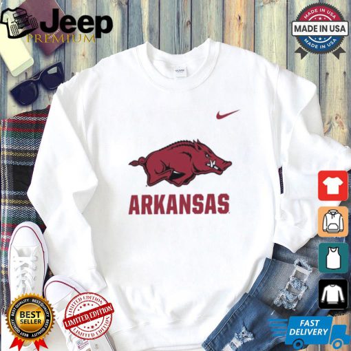 Nike Arkansas Razorbacks White Dri FIT Name Drop Short Sleeve T Shirt