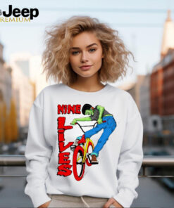 Nine lives cartoon design shirt