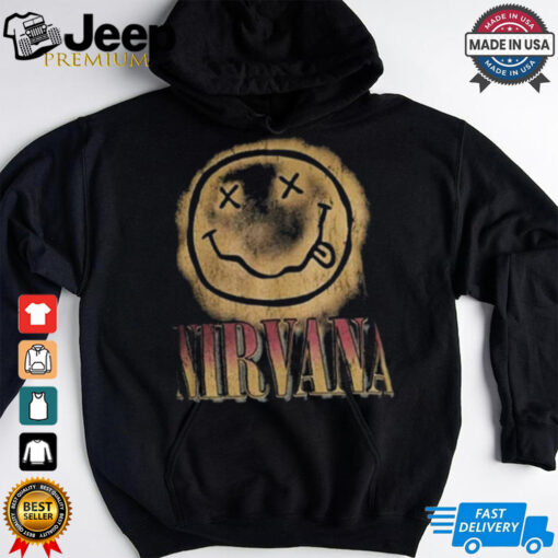 Nirvana Big Gradient Smile Face Graphic Band Classic T shirt For Men And Women