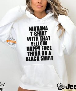 Nirvana T Shirt With That Yellow Happy Face Thing On A Black Shirt