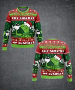 None Of My Business Kermit the Frog Ugly Christmas Sweater