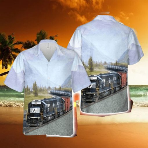 Norfolk Southern Railway Airy Button Down Hawaiian Shirt Trend Summer