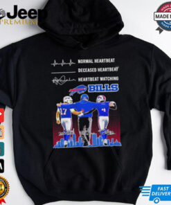 Normal Heartbeat Deceased Heartbeat Watch Buffalo Bills Allen, Cook and Sean McDermott Shirt
