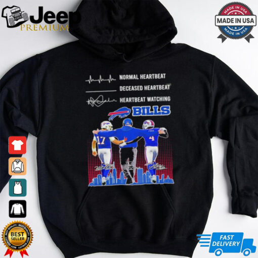 Normal Heartbeat Deceased Heartbeat Watch Buffalo Bills Allen, Cook and Sean McDermott Shirt