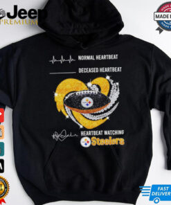 Normal heartbeat deceased heartbeat heartbeat watching Steelers logo shirt