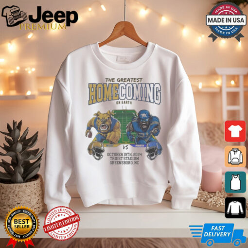 North Carolina A&T vs. Massachusetts Football 2024 The Greatest Homecoming On Earth Game Shirt