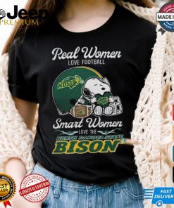 North Dakota State Bison x Snoopy Real Women Love Football Smart Women Helmet 2024 Shirt