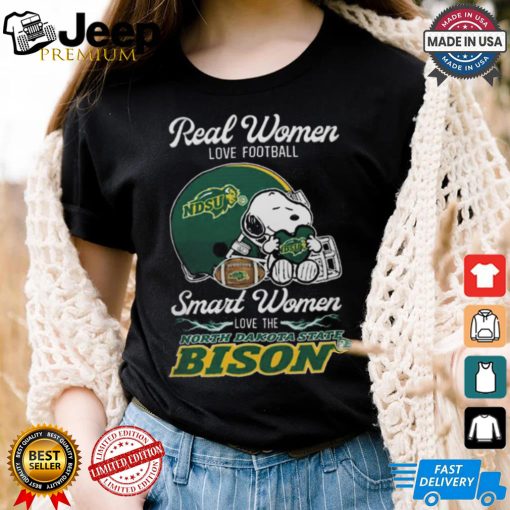 North Dakota State Bison x Snoopy Real Women Love Football Smart Women Helmet 2024 Shirt