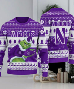 Northwestern Wildcats Grinch Ugly Christmas Sweater