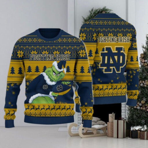 Notre Dame Fighting Irish Grinch Ugly Christmas Sweater