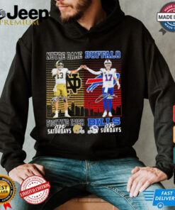 Notre Dame Fighting Irish On Saturdays X Buffalo Bills On Sundays Shirt