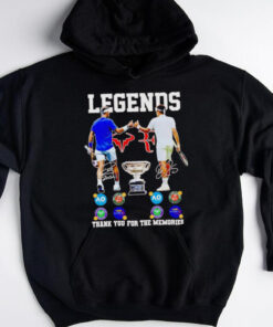 Novak Djokovic and Roger Federer legends thank you for the memories signatures shirt