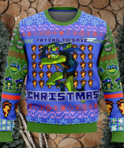 Nysekai Leonardo Rise of the Teenage Mutant Ninja Turtles Ugly Christmas Sweater