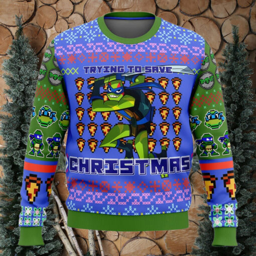 Nysekai Leonardo Rise of the Teenage Mutant Ninja Turtles Ugly  Christmas Sweater