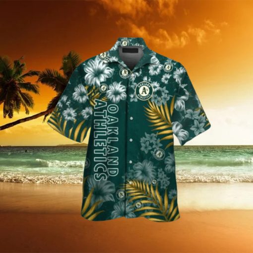 Oakland Athletics MLB Flower Short Sleeve Button Up Tropical Hawaiian Shirt