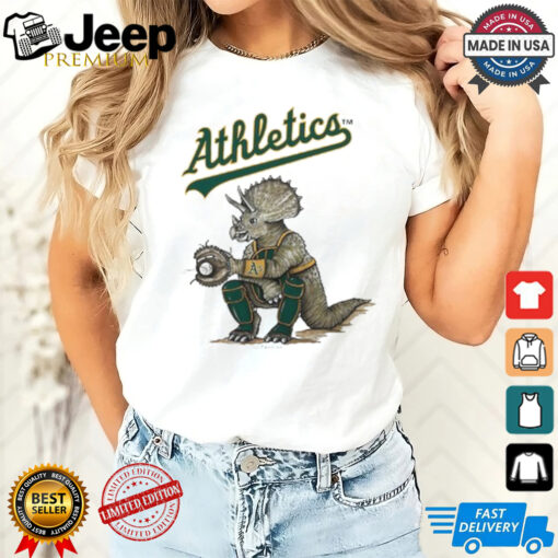 Oakland Athletics Tiny Turnip Infant Triceratops  Raglan T Shirt