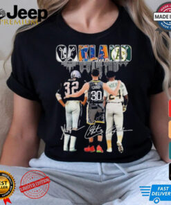 Oakland Sports Teams Marcus Allen Stephen Curry And Rickey Henderson Signatures Shirt