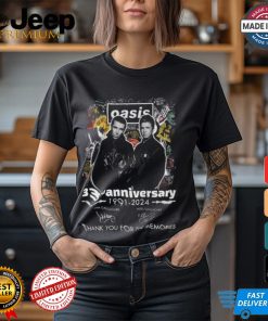 Oasis 33rd Anniversary 1991 2024 Thank You For The Memories T Shirt