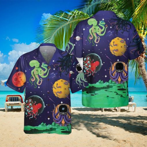 Octopus Astronaut Hawaiian Shirt Aloha Casual Shirt For Men And Women