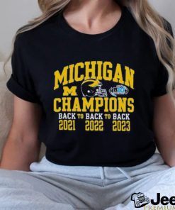 Official 2024 Big Ten Champions Michigan Football Back To Back To Back T Shirt