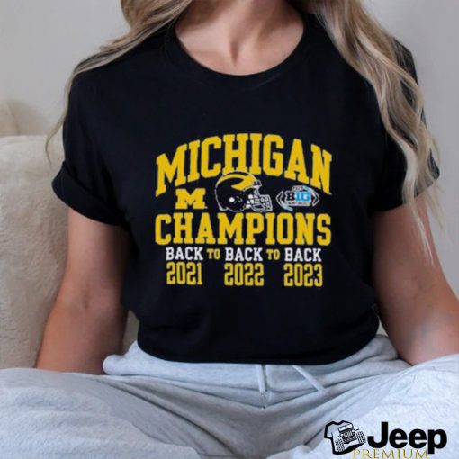 Official 2024 Big Ten Champions Michigan Football Back To Back To Back T Shirt