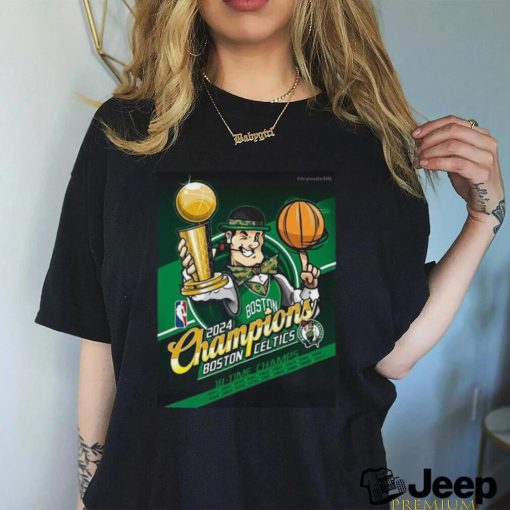 Official 2024 Boston Celtics Mascot 18 Time NBA Finals Champions t shirt