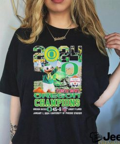 Official 2024 Fiesta Bowl Champions Oregon Ducks Mascot Shirt