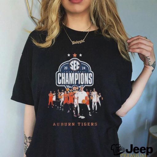 Official 2024 sec men’s basketball tournament champions auburn all teams shirt