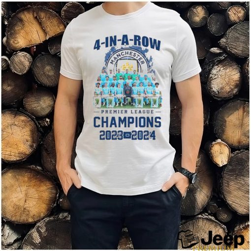 Official 4 In A Row Manchester City Premier League Champions 2023 2024 shirt