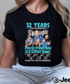 Official 52 Years 1972 2024 Bruce Springsteen And The E Street Band Thank You For The Memories T Shirt