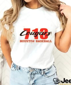 Official 713 Cougars Houston Baseball Long Sleeve Tee Shirt