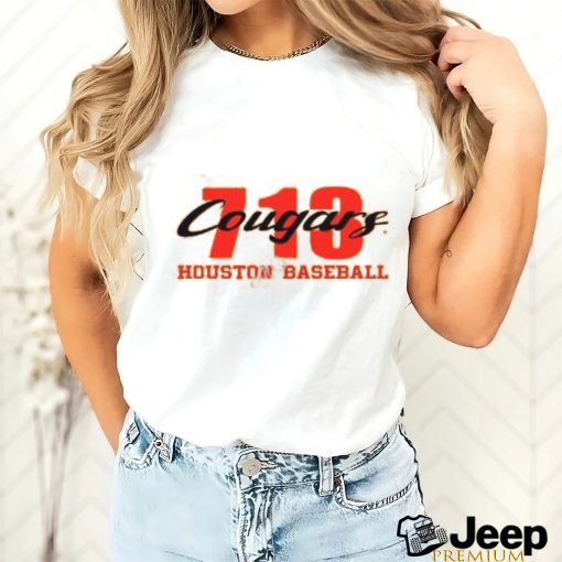 Official 713 Cougars Houston Baseball Long Sleeve Tee Shirt