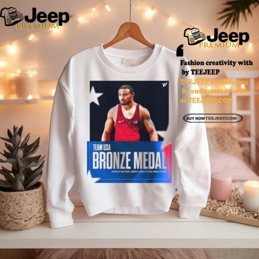 Official Aaron Brooks Team USA Bronze Medal Men’s Wrestling 86Kg Final Paris Olympic 2024 Poster t shirt