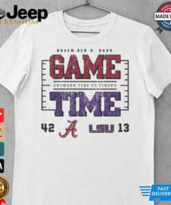 Official Alabama Crimson Tide Wins Lsu Tigers 2024 Game Time Final Score 42 13 Shirt