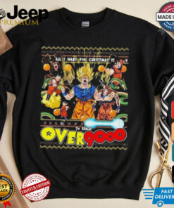 Official All I Want For Xmas Is To Reach Over 9000 Son Goku Shirt