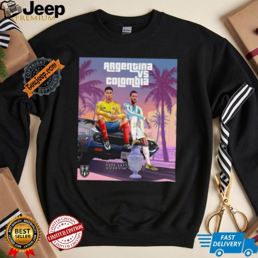 Official Argentina vs Colombia Grand Theft Auto 2024 Copa America Final Shirt